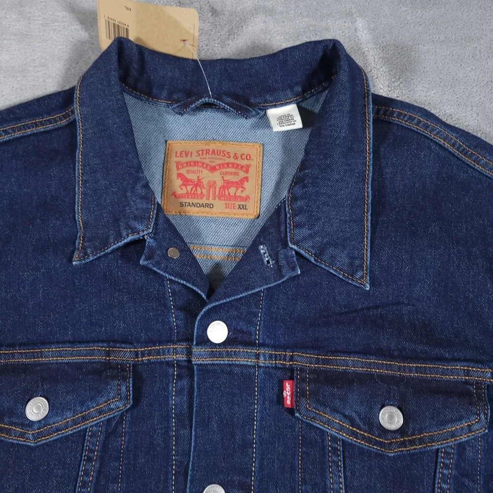 Levi's Denim Trucker Jacket‎ Mens 2XL Standard Fit Indigo Blue MSRP $89.50